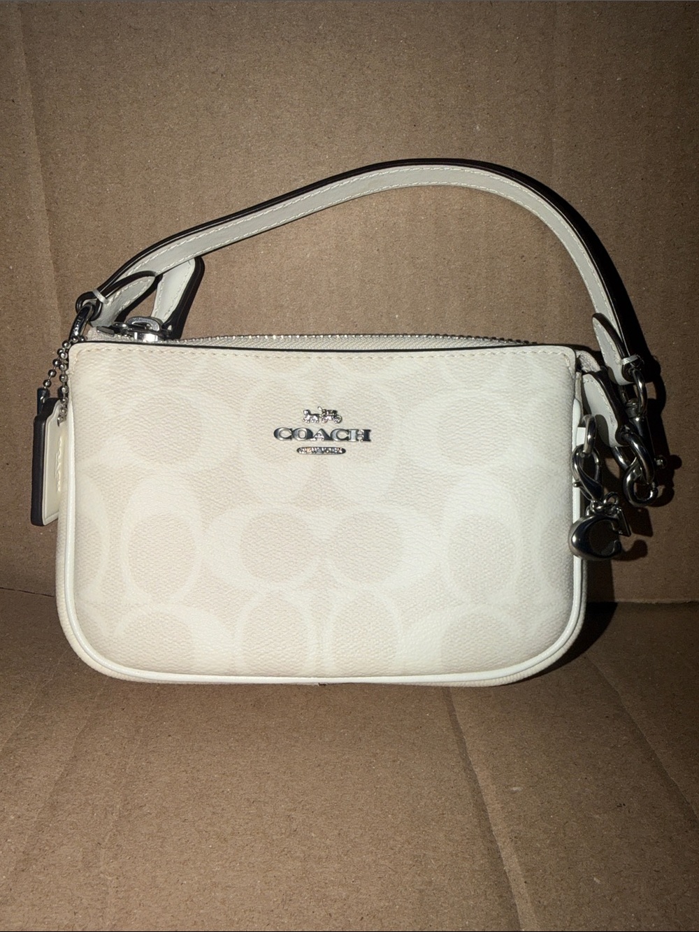 Coach Cream Mini Nolita With Coach Charm